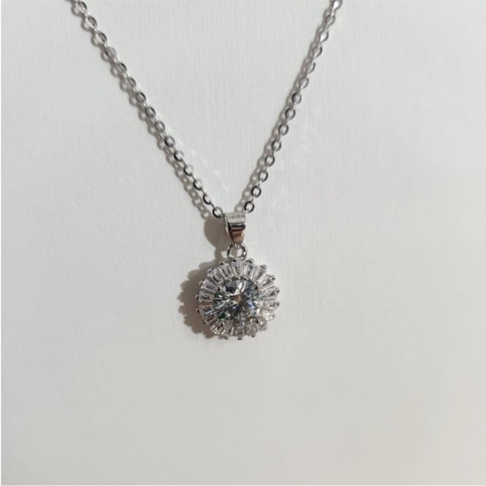 Sterling silver moissanite necklace